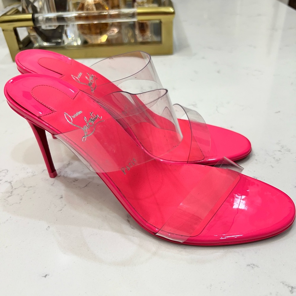 Christian Louboutin Just Nothing Clear red sole slide sandals